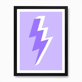 Purple Triple Lightning Bolt Art Print