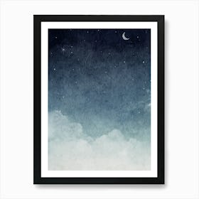 Night Sky With Clouds Art Print