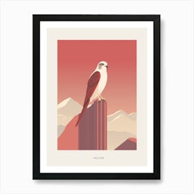 Minimalist Falcon 5 Bird Poster Art Print