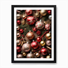 Christmas Ornaments Art Print