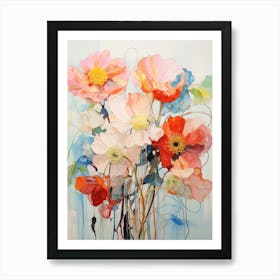 Abstract Flower Painting Poppy 2 Art Print