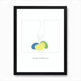 the answer - line art - minimal art Art Print