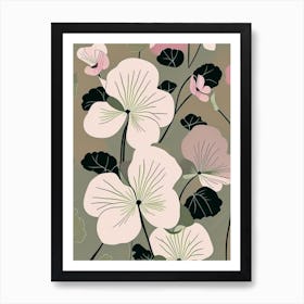 Swamp Rose Mallow Wildflower Modern Muted Colours 2 Art Print