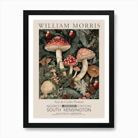 William Morris Prints Mushrooms Ornaments Christmas Gift Winter Vintage Art Print