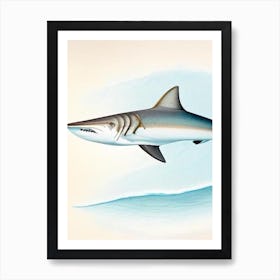 Whitetip Reef Shark Vintage Art Print
