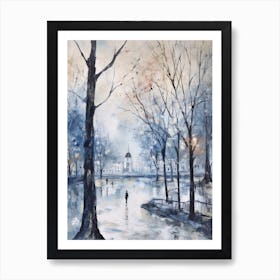 Winter City Park Painting Battersea Park London 2 Art Print