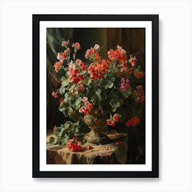 Baroque Floral Still Life Geranium 4 Art Print