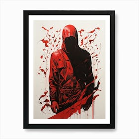 Red Hooded Man Art Print