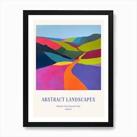 Colourful Abstract Yorkshire Dales National Park England 4 Poster Blue Art Print