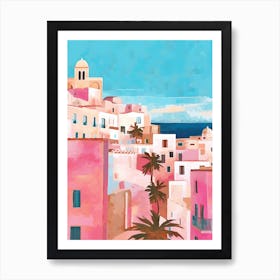 Ibiza Old Town Spain Travel Housewarming Painting Art Print