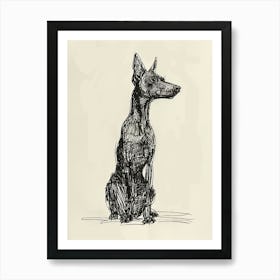 Manchester Terrier Dog Line Sketch 2 Art Print