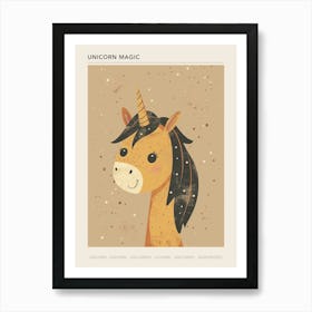 Unicorn With Hair Muted Pastels 1 Poster Art Print