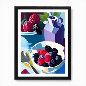 Mixed Berry Cobbler Dessert Abstract Still Life Flower Art Print