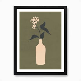Minimal Abstract Art Vase Flower 7 Art Print