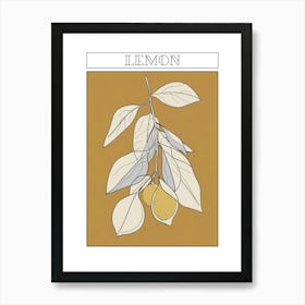 Lemon Tree Minimalistic Drawing 2 Poster Art Print