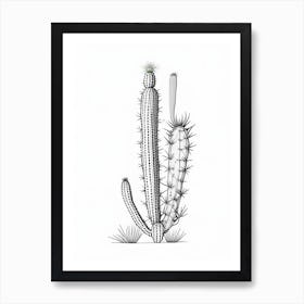 Rat Tail Cactus William Morris Inspired 4 Art Print