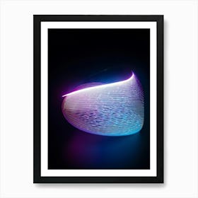 Abstract Vector Representation Of A Futuristic Concept Warp Lines Glowing With Neon Hues Converging Art Print