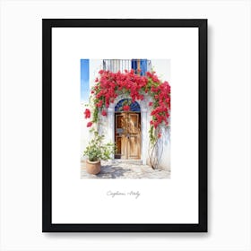 Cagliari, Italy   Mediterranean Doors Watercolour Painting 4 Poster Art Print