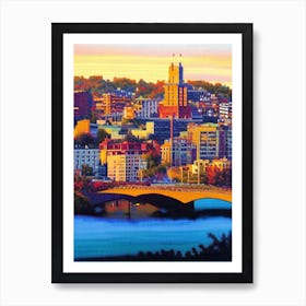 Knoxville, City Us  Pointillism Art Print