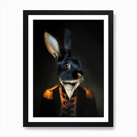 Black Curtis Rex Rabbit Pet Portraits Art Print