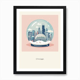 Chicago Usa 1 Snowglobe Poster Art Print