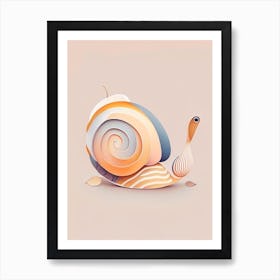 Banded Snail 1  Illustration Art Print
