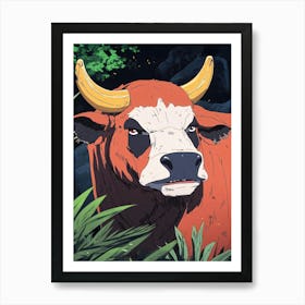 Bull In The Forest 1 Art Print