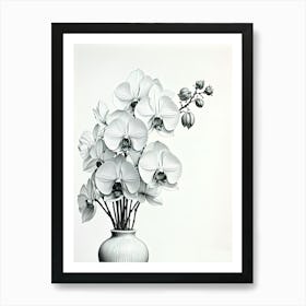 Orchids In A Vase Birthday Flower Art Print