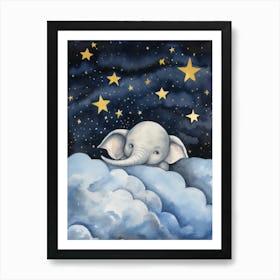 Baby Elephant 5 Sleeping In The Clouds Poster