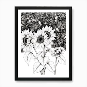 Sunflowers In The Garden Art Print