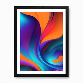 Abstract Colorful Waves Vertical Composition 7 Art Print