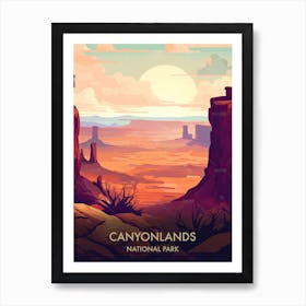 Canyonlands National Park Travel Poster Illustration Style 2 Art Print