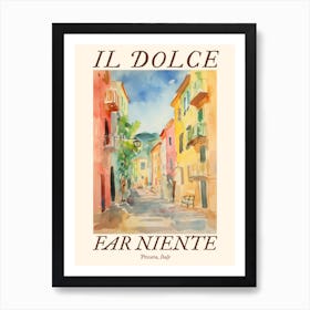 Il Dolce Far Niente Pescara, Italy Watercolour Streets 2 Poster Art Print