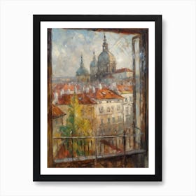 Window View Of Vienna In The Style Of Impressionism 1 Art Print