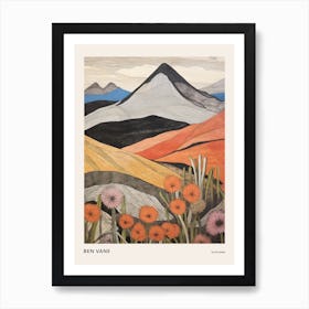 Ben Vane Scotland Colourful Mountain Illustration Poster Art Print