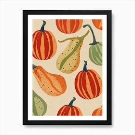 Autumnal Squash Pattern 2 Art Print