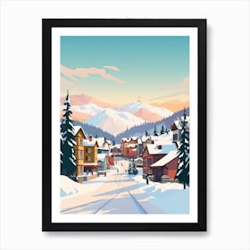 Vintage Winter Travel Illustration Whistler Canada 5 Art Print