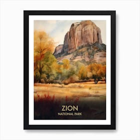 Zion National Park Vintage Travel Poster 4 Art Print