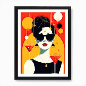 Red Martini Girl Poster