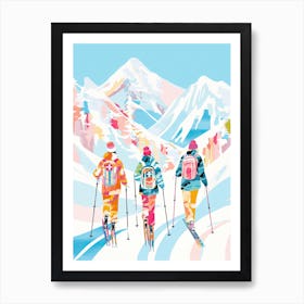 Les 3 Vallees   France, Ski Resort Illustration 0 Art Print