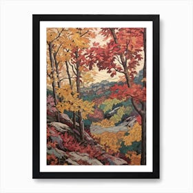 Dwarf Birch 1 Vintage Autumn Tree Print  Art Print