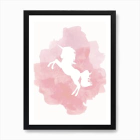 Unicorn Pink Watercolour Art Print