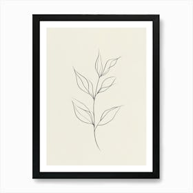 Line Drawing Of A Leaf 2 Art Print