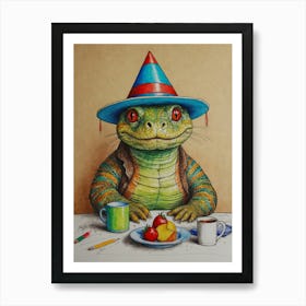 Lizard In A Hat 4 Art Print