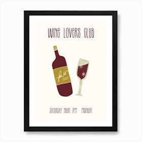 Wine Lovers Club Art Print