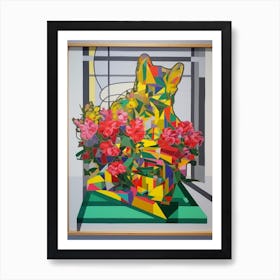 Snapdragons With A Cat 3 Abstract Expressionist Art Print