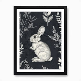 Mini Rex Rabbit Minimalist Illustration 4 Art Print