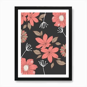 Seamless Floral Pattern 41 Art Print