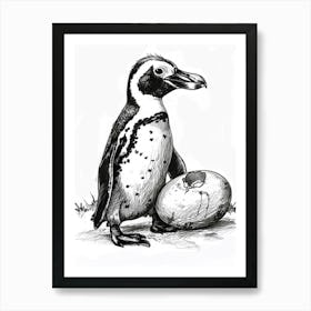 African Penguin Hatching 4 Art Print