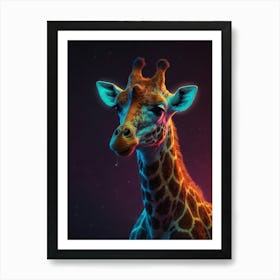 Neon Giraffe 4 Art Print